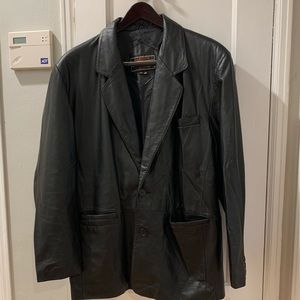 Genuine Black Leather Jacket in XXL